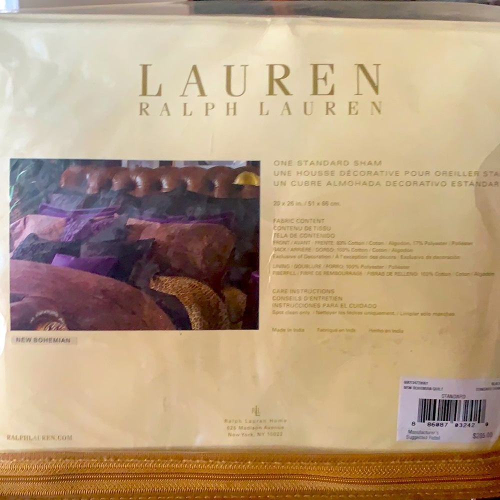 Ralph Lauren “New Bohemian Quilt” Standard Sham